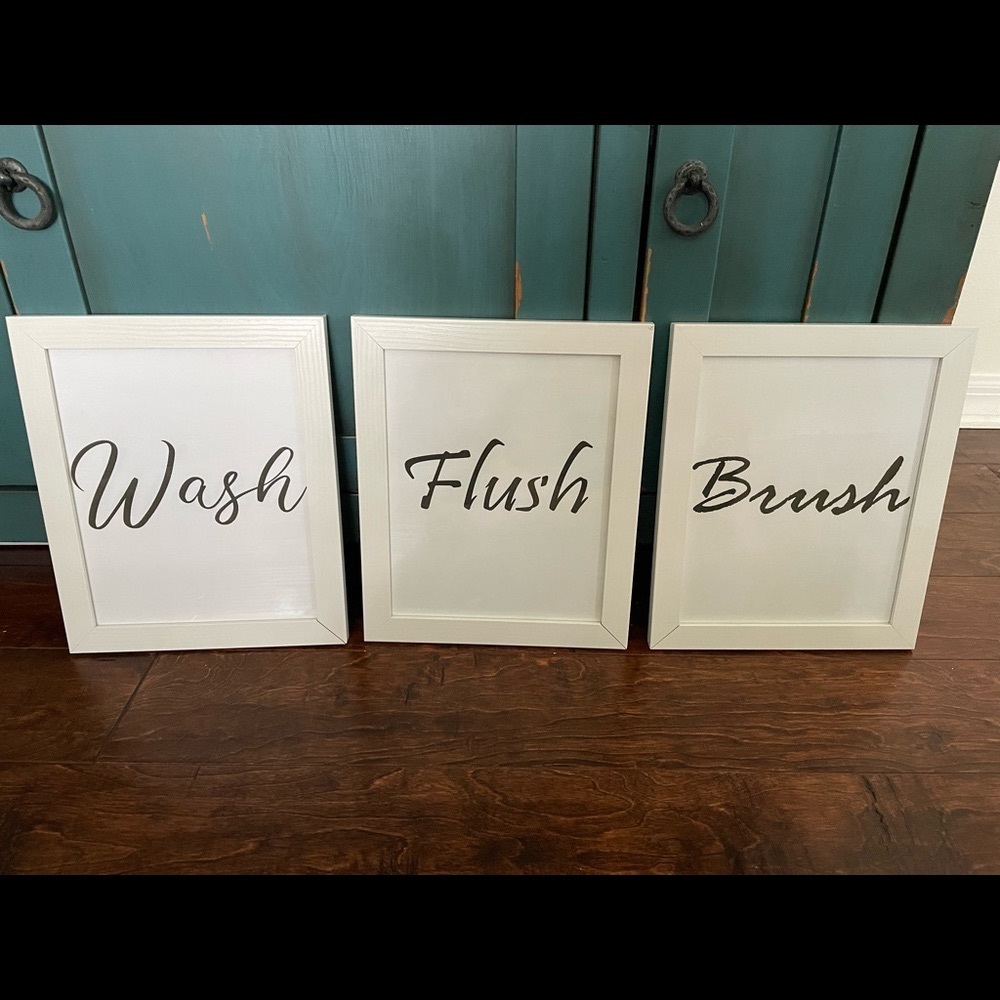 Framed bathroom decoration